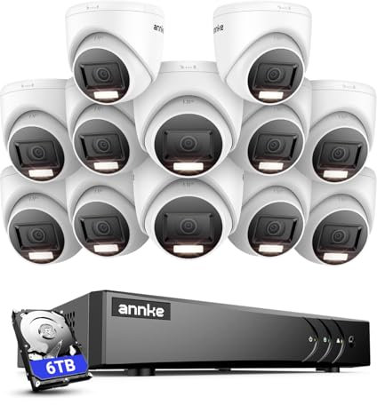 ANNKE Système de vidéosurveillance 3K Lite DVR avec codage H.265+, reconnaissance personnes/véhicules, caméra dôme 5 MP avec vision nocturne à couleurs, pour la sécurité des hôtels et des restaurants