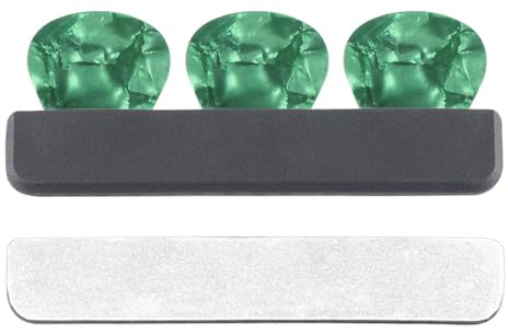 Poludatly Plektrenhalter für Gitarre, Plektrumhalter, Gitarrenständer Plektrenhalter mit 3 Plektren, E-Akustikgitarre Plektrumbox Koffer mit selbstklebender Rückseite für Bass-Ukulele, 1 Stück, Refer