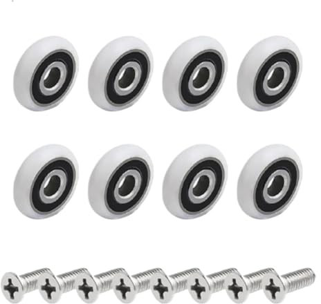 ALMLNLL Roues de poulie de Salle de Douche, Lot de 8/10 roulettes de Rechange for Cabine de Douche, diamètre de Roue 19/23/25 mm, Trou de 5/6 mm, roulettes for Porte de Douche(19mm B)