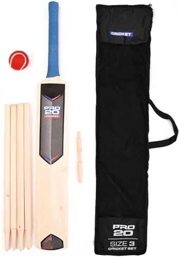 MantraRaj Size 3 Cricket Set for Kids and Adults with Mesh Carry Storage Bag