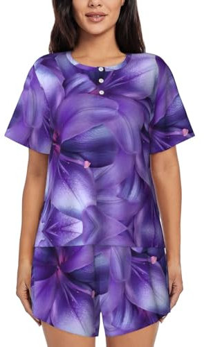 EdWal Imprimé fleurs de lys violettes, Noir , XXL