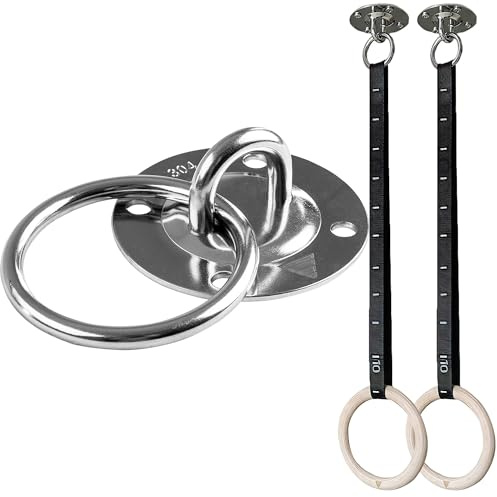 GORNATION Edelstahl Wand- und Deckenanker für Schlingentrainer, Wandhalterung für Aufhängegurte, Gymnastikringe & Yoga Swings, Ceiling Anchor bis 250 kg, enthält Fischer Schrauben und Dübel