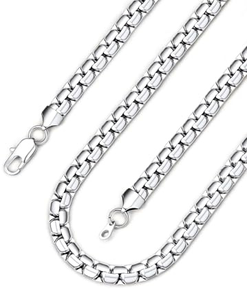 Bandmax Kette ohne Anhänger Herren Edelstahl Platte Venezianierkette Erbskette 8mm Venezianer Glieder Halskette Herren Box Link Kette Männer Gliederkette 71cm Halsschmuck für Vatertag