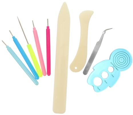 PRETYZOOM 9 pièces Set Outils pour Quilling Papier Kit Multifonction pour Débutants Fournitures Loisirs Créatifs Stylet Quilling Confortable pour Artisanat Papier