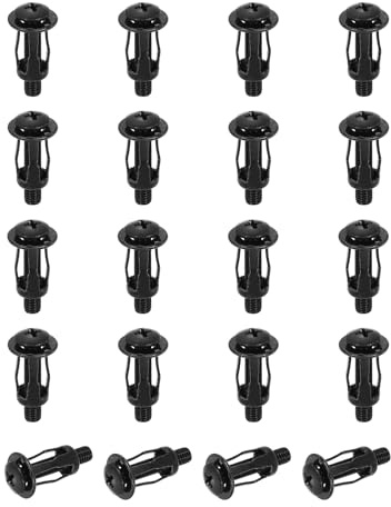 QUARKZMAN 20 Stück Spreizdübel M5x28mm Spreizmutter Spreizschraube Schwarz | Blütenmutter, Einschlagmutter, Aus Kohlenstoffstahl, Mit Zinkbeschichtung, Mehrgriff, Für Dünnen Weichen Wänden