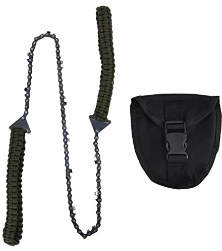 Tronçonneuse de poche Scie à chaîne à main Scie à chaîne à corde portable Outil de de bois à rapide pour camping chasse jardin 65 acier au manganèse 24 pouces 6,1 oz