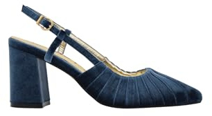 Azarey Zapato DE Terciopelo Destalonado Azul - (Talla 38)