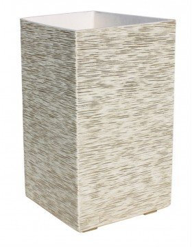 AnaParra Jardinera Cuadrada Moderna en hormigón aligerado para Exterior Aral 40X40X70cm. Natural Musgo Verde