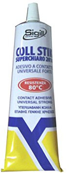 Sigill - Coll Stik 2010 Superchiaro, Tubetto 125 ml in Astuccio, Colla a Pennello o Spatola Dentellata, Alta Tenuta, Per Gomma, Cuoio, Legno, Sughero, Feltro e Muratura