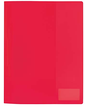 HERMA 19490 Schnellhefter A4 Transluzent Rot, Sichthefter aus Kunststoff mit Beschriftungsetikett, Einstecktasche & Metallheftzunge, stabiler Plastik Schnellhefter für Schule & Büro