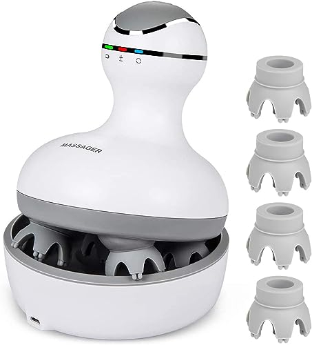 Elektrisches Kopfhaut Massagegerät, Handliches Kopfmassagegerät Kopfhaut-Massagegerät mit 8 Massageköpfen,zur Stimulierung des Haarwachstums, wasserdicht Aufladung