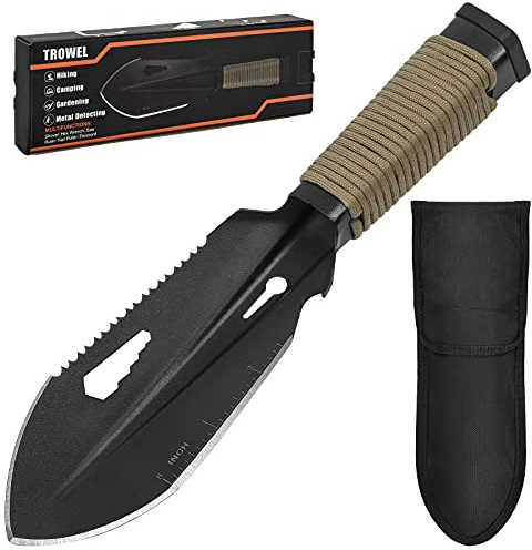 Backpacking Trowel Ultralight, Camping Shovel, Garden Trowel Hand Tool with Carrying Pouch for Hiking, Digging, Metal Detecting, Gardening Multitool Survival