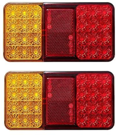 MIRTHBUY 24 LED Rear Brake Light, 12V Waterproof Universal Taillight 2PCS | 12V Universal Stop Light, Warning Light for Trailer, Camper, Van Truck & Truck Tractor Trailer (2 PCS)