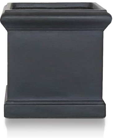 IDEALIST Large Plant Pots 44cm Square Planter, Black Reinforced Stone, 85L
