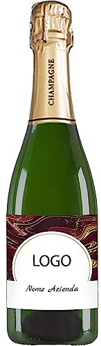 Bottiglia di Champagne personalizzato - Gadget aziendale personalizzato con logo, Idea per regali aziendali, strenne natalizie, cesti e merchandising (Luxury, 0,75L)