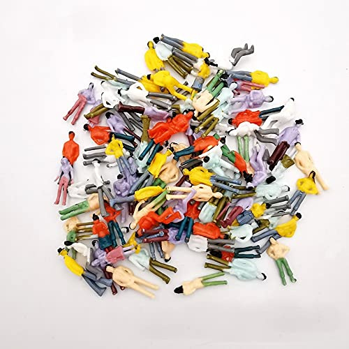 Bessy shop 100pcs Figurines des Personnes Peintes pour Modele Train Echelle Ho(1:100) Figurines peintes pour Modèle de Train