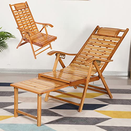 Ontihang Outdoor Gartenmöbel Stuhl Holz Recliner Stuhl Bambus Chaise Faltbare Schaukelstühle max Last 200kg