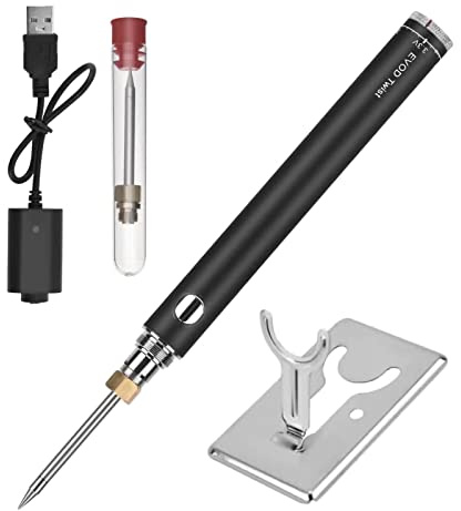 Towwoo USB Lötkolben, Wireless Soldering Iron, Wiederaufladbarer Schnellheiz Lötstift, 5V Batterie Tragbares Elektrisches Lötkolben, Professionelles Sicheres Drahtloses Lötset (Schwarz)