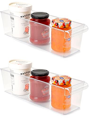 Acan Tradineur - Pack de 2 Cajones organizadores Reutilizables para frigorifico Nº 10 - Fabricado en plástico - Recipiente de plástico Transparente - 10 x 11 x 37 cm