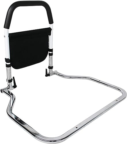 Haltegriff zur Verhinderung von Stürzen am Bett, Mobilitätshilfe, höhenverstellbares Sicherheits-Bettgitter, Armlehne am Bett mit Aufbewahrungstasche, passend for King-Size-Bett, Queen-Size-Bett, voll
