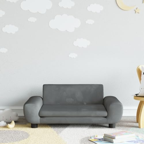 CIADAZ Kindersofa Dunkelgrau 70x45x33 cm Samt, Mini Sofa, Sofa Klein, Kindercouch, Couch, Kleine Couch, Kinderzimmer Möbel, Mini Sofa for Kids