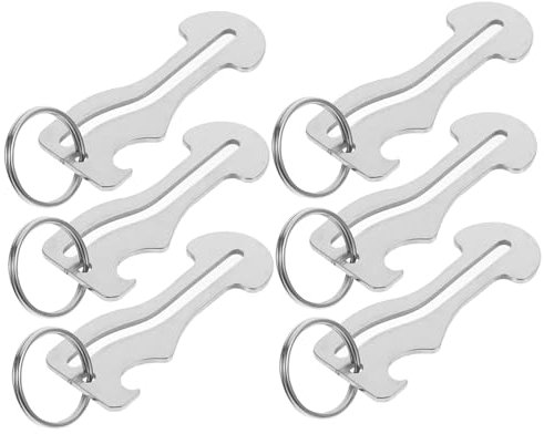 STOBOK 6pcs Stainless Steel Shopping Trolley Tokens and Portable Quarter Holder Keychains Key Ring for Supermarket Cart Access and Hanging Token Use