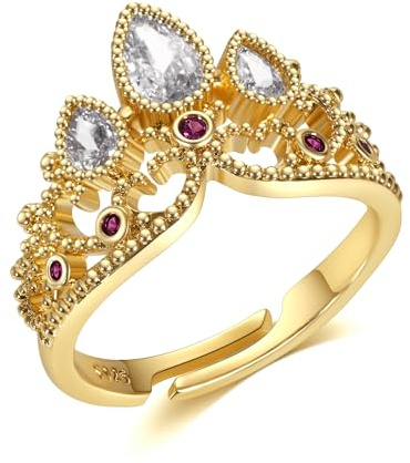 Rapunzel Ring Tangled Fans Princess Crown Ring Princess Jewelry Birthday Party Ring Halloween Dress up Gifts
