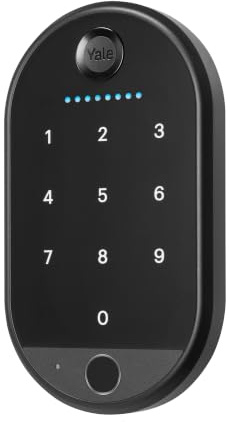 Yale Teclado táctil, cerradura de puerta de huellas dactilares, entrada sin llave, cerrojo inteligente, entrada de código pin, no incluye cerradura inteligente requerida