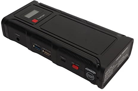 12-V-Autostarter, Digitalanzeige, Überstromschutz, 2000 A, Schlagfest, 18000 MAh, Automatische Starthilfe für Motorräder für Bis zu 6 L (EU-Stecker 110-240 V)