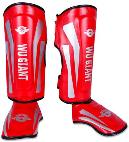 ForceRoute Schienbeinschoner für Muay Thai,Schienbeinschoner Kickboxen,Schienbeinschoner für Taekwondo,Schienbein- Und,Spannschutz,Verstellbar,Schienbeinschutz Polster Shin Guard Sparring.