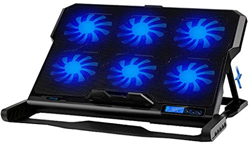 ZHCHAO Laptop Cooling Pad 6 Cooling Fans and Cooler with Light LCD Display Notebook Stand for 12-16 Inch