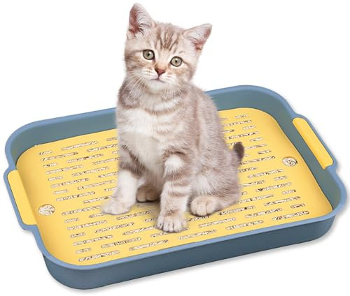 Tablett Hasentoilette, Kaninchen Toilette, Kaninchentoilette, Katzenklo Groß, Klo Ecke für Kleintier Hasen Meerschweinchen (Tiefseeblau-Groß)