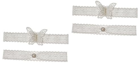 COLLBATH 2St elastische Brautstrumpfbänder Frauen Strumpfband Hochzeits-Beinband Strumpfgürtel aus Spitze für die Braut Vintage Hochzeitsstrumpfbänder bandfeile schienbeinschoner Tape Beine