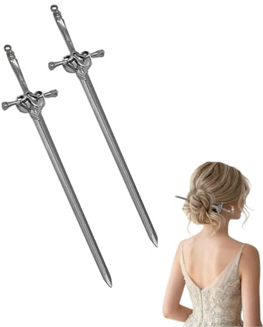 2 Pcs Metal Sword Hair Sticks Vintage Hair Chopsticks Simple and Elegant Hair Pins Sticks for Women and Girls Daily Wear