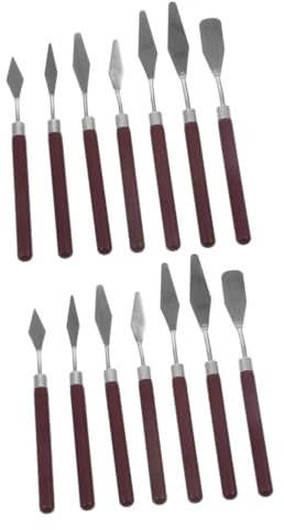 STOBOK 14stücke Teiliges Spachtel Holzgriff Zum Mischen Verteilen Und Auftragen Von Farben Für Öl Und Acrylmalerei Leicht Zu Reinigen Und Langlebig