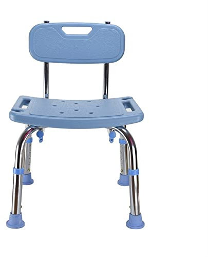 LSHYYDS Sgabello da Doccia, sedie e panche da Doccia, Sedile per Vasca da Bagno con Schienale per Anziani, disabili e portatori di Handicap, Altezza Regolabile, Design Antiscivolo (Blu)