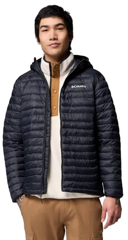 Columbia Herren Powder Pass™ Hooded Jacket Pufferjacke Mit Kapuze, Schwarz, S EU