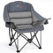 RELAX FIELD Übergroßer Campingstuhl Klappbar, Faltbarer Camping Sessel Gepolstert, Klappstuhl Camping, Anglerstuhl, bis 227 kg Belastbar, Grau