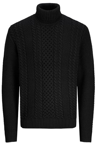 JACK & JONES Jjpaul Knit Roll Neck, Negro, M para Hombre