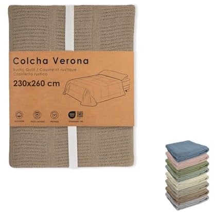 HOME SOLAZZIA Colcha Multiusos para sofás y Colcha Cama, Plaid Multiusos, cubrecama, Cubre sofá, Tejido Resistente y de Calidad (Marrón, 230 x 260 cm)