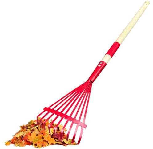 Gartengeräte Für Kinder – Rasenrechen Für Kinder | Gartenset Für Kinder | Gartenwerkzeug Für Kinder | Gartengeräte Aus Metall Mit Stabilem Holzgriff | -Sandkasten-Spielzeug | Kinder-Gartengeräte