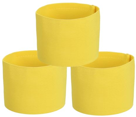 PATIKIL Soccer Captain Armband, 3 Pcs Captain Arm Bands for Soccer Elastic Captain Arm Band Sports Captain Armbands for Youth Adult Football Team Training Light Yellow