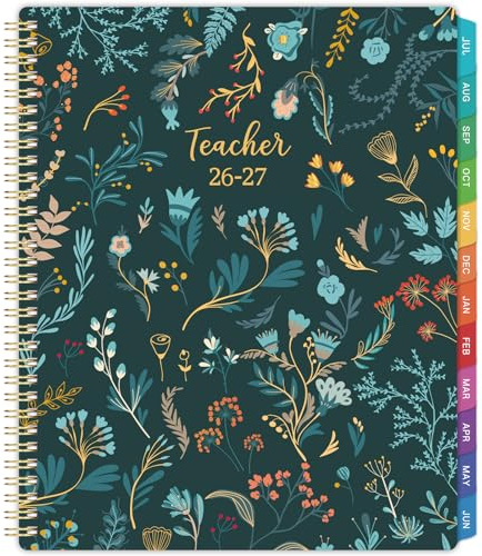 Teacher Planner 2025-2026 - Teacher Lesson Planner 2025-2026, from July 2025 to June 2026, 9 x 11, Spiral Bound,Lesson Plan Book with Colourful Monthly Tabs, Inner Pocket