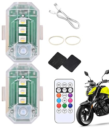 Lumières stroboscopiques automobiles,Lampes stroboscopiques LED automobiles, 2 feux clignotants anti-collision avec télécommande, Lumières étanches haute visibilité pour moto, scooter, véhicule