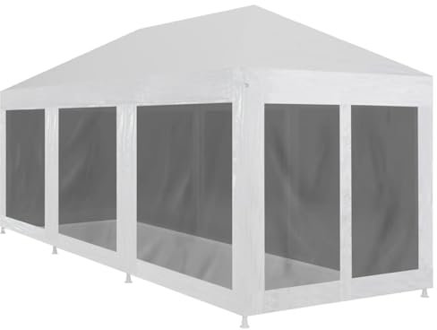 Xichuzi Partyzelt mit 8 Mesh-Seitenwänden, Festzelt, Pavillion, Bierzelt, Garten Party Zelt, Gartenzelt, Grillpavillon, 9 x 3 m