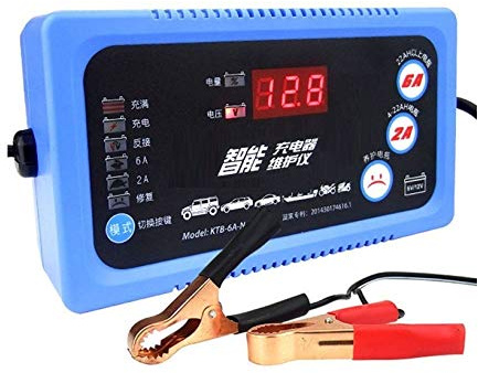Booster Batterie Voiture,Booster Batterie Chargeur de Batterie de Moto de Voiture Intelligente 6 V 12 V entièrement Automatique 2A 6A Batteries Outil de Charge électrique 6 V 12 Volts