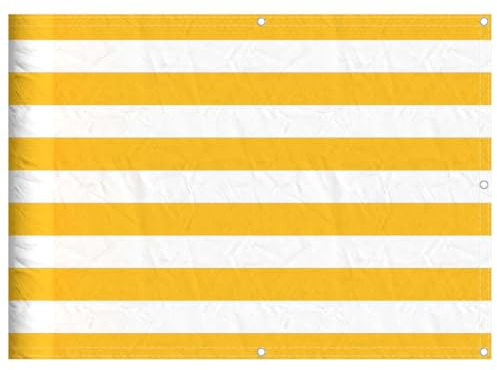 vidaXL Balkon-Sichtschutz Gelb und Weiß Gestreift 75x700 cm, Balkonsichtschutz, Balkonbespannung, Balkon Windschutz, Sichtschutz, Balkonverkleidung