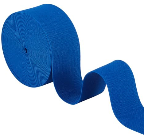 BENECREAT Bande Élastique de Couture de 8 m Bande Élastique Plate en Polyester de 50mm de Large pour la Couture de Vêtements de Ceintures et de Pantalons Bleu Royal