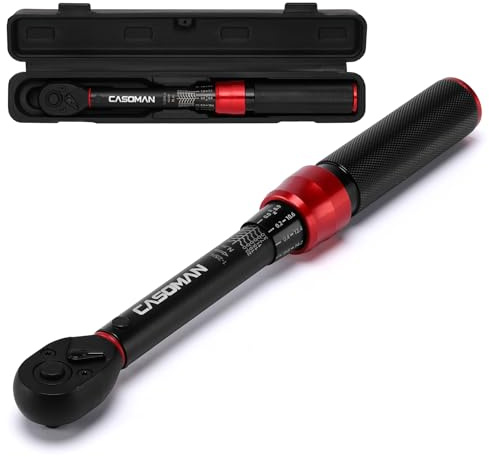 CASOMAN Torque Wrench 1/4-Inch Drive, 1-25Nm Bike Torque Wrench, ± 3% Error Accuracy, Dual Direction with 72 Teeth