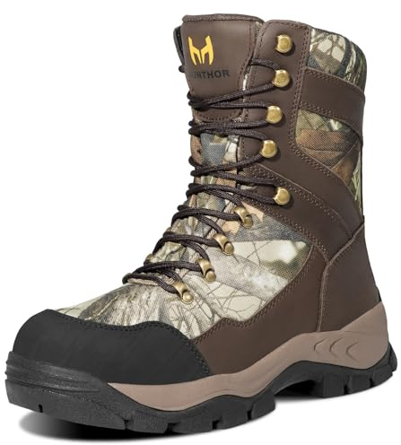 Men's Hiking Hunting Boots - Waterproof Leather & Shock-Absorbing EVA Midsole - Breathable Next Camo G2 Shoes for Rugged Trails & Trekking (Next Camo G2, Size 7)